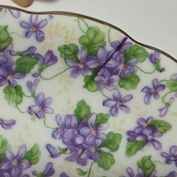 Purple Violets Teacup and Saucer Vintage - Picture 7 of 8